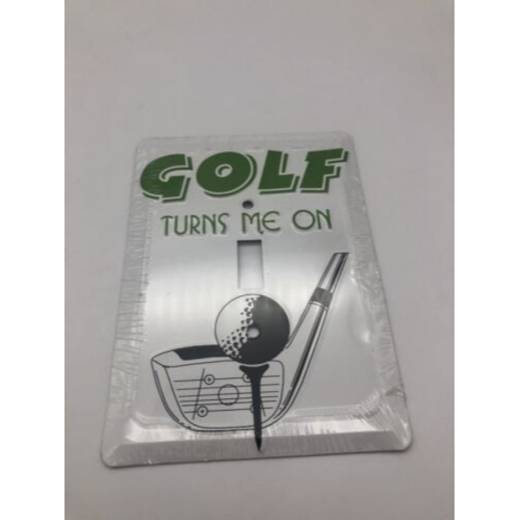 Golf Turns Me On Metal Single Light Switch Plate Cover 6”x4-1/4” sealed - Picture 2 of 6